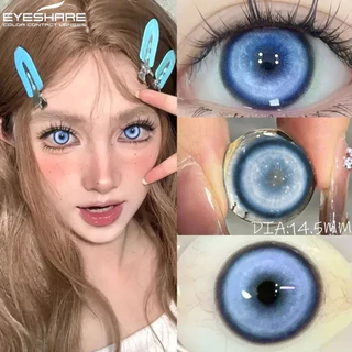 [จัดส่งจากประเทศไทย] EYESHARE 1 คู่สีฟ้าคอนแทคเลนส์น่ารักตาคอนแทคเลนส์ความงามฮาโลวีนคอสเพลย์แต่งหน้า Eye 14.5 มม.