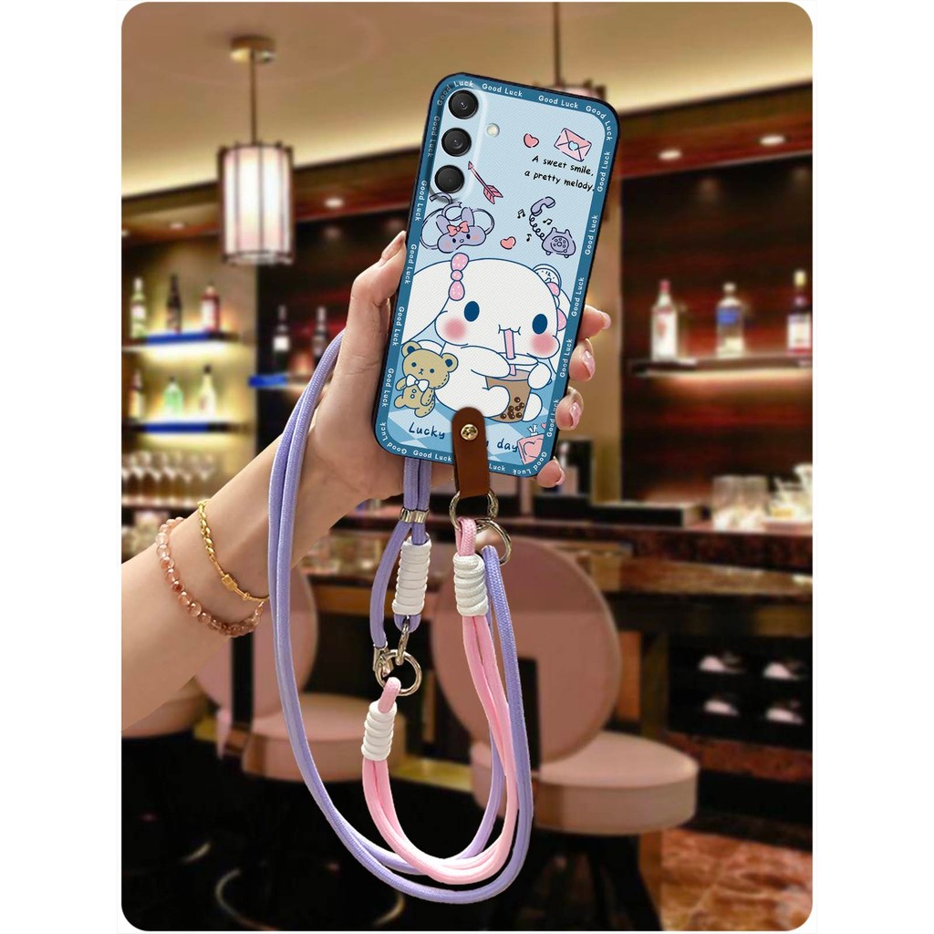 SAMSUNG TPU ทนทานเคสโทรศัพท์สําหรับSamsung Galaxy M55 5G/SM-M556B/C55/F55/M55Sป้องกันสร้อยคอเชือกเส้