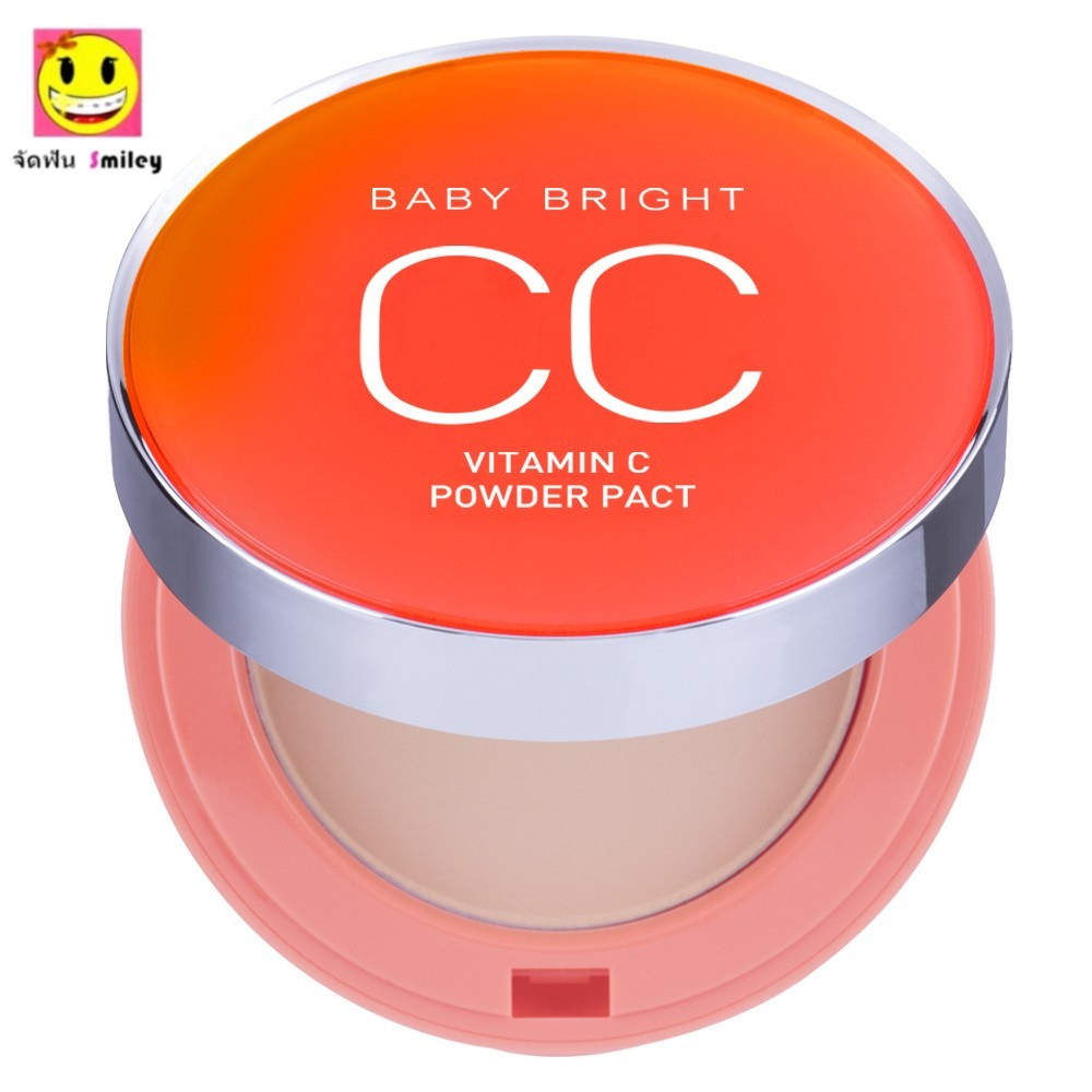 แป้งพัฟ BABY BRIGHT cc vitamin C powder pact 10G เบบี้ไบร์ท แป้งฝุ่นอัดแข็งเนื้อแมทท์ เพื่อผิวหน้ากระจ่างใส