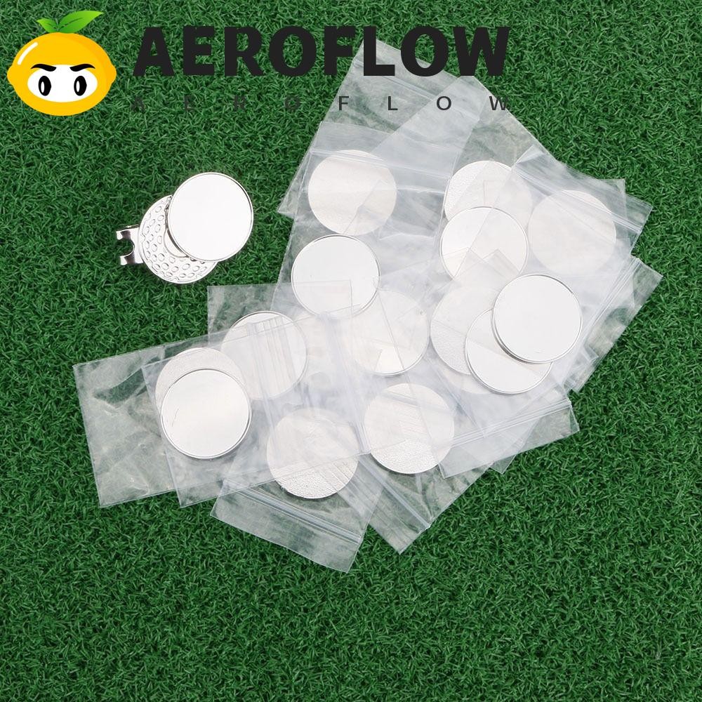 AEROFLOW Golf Ball Marker สแตนเลสขนาด 25 มม. คลิปสำหรับหมวกกอล์ฟ