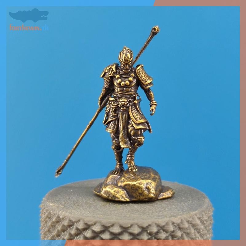 Forthewin โบราณลิง Sun Wukong Miniature Figurines Craft Golden Cudgel Wu รูปปั้นโต๊ะเครื่องประดับรถบ้าน Decor Craft th