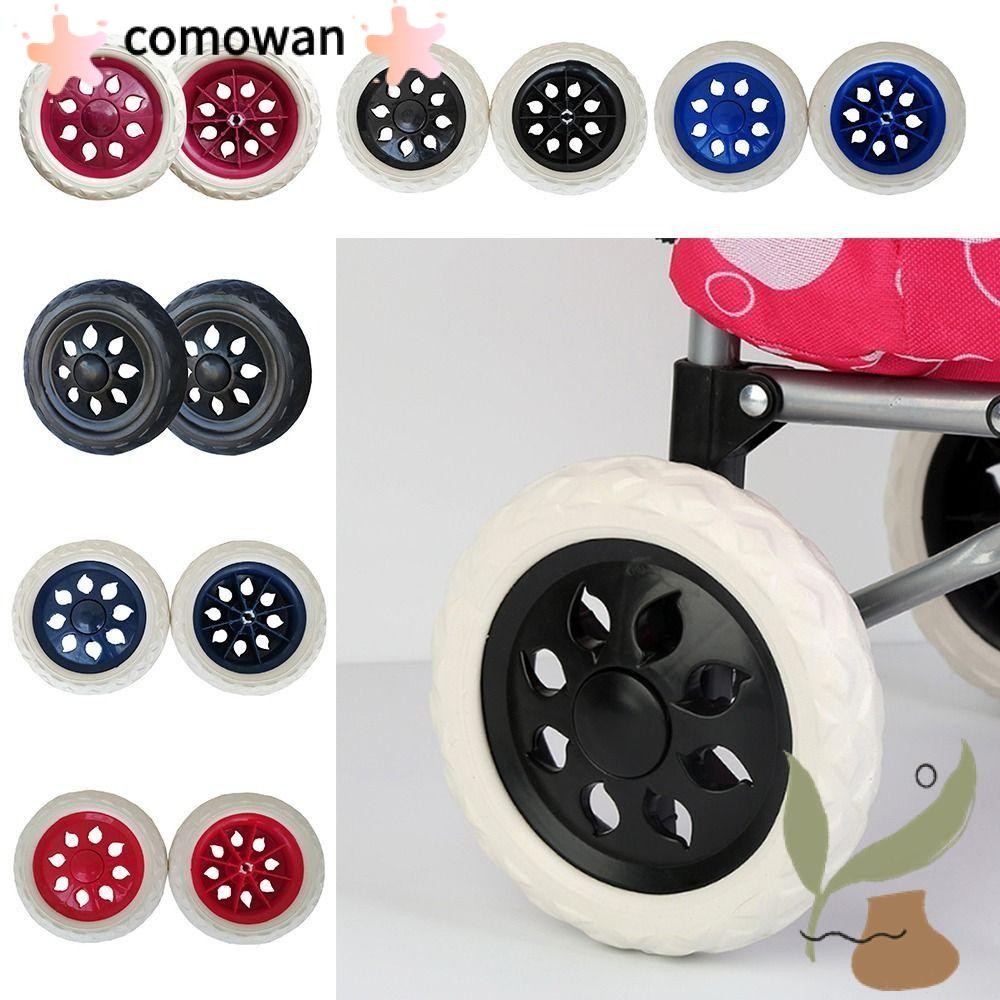 COMOWAN 2 ชิ้นยางล้อ, 6.3 นิ้วเปลี่ยนรถเข็นช้อปปิ้งล้อ,ยืดหยุ่น Anti Slip EVA รถเข็นล้อเลื่อน