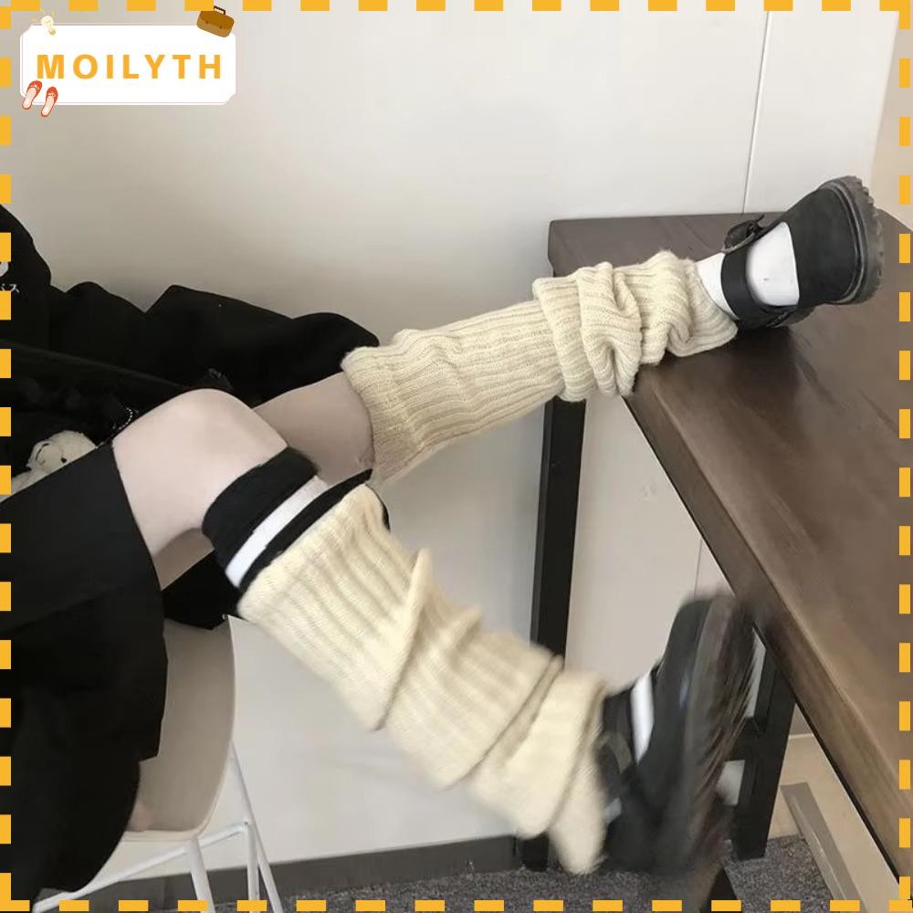 MOILYTH Foot Warming Cover ขนาด 50-70 ซม., ถุงเท้ายาวสไตล์ Lolita JK อุ่นกว่าเข่า เหมาะสำหรับฤดูหนาว