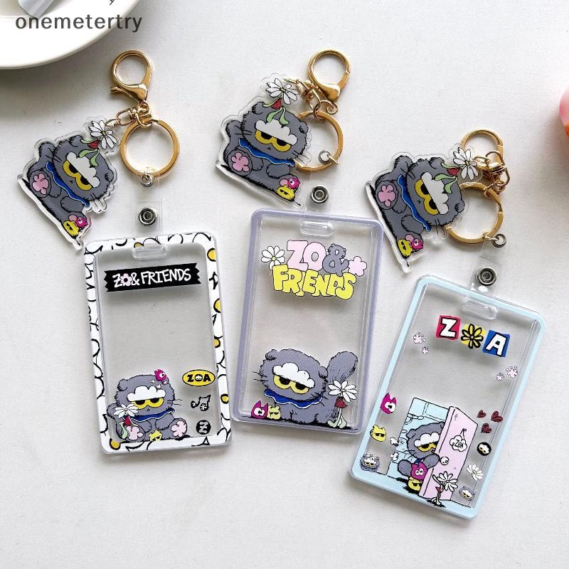 Onem การ์ตูน G-DORGON Cat Card Holder อะคริลิคโปร่งใสการ์ดป้องกัน Keyring จี้พวงกุญแจกระเป๋าอุปกรณ์เ