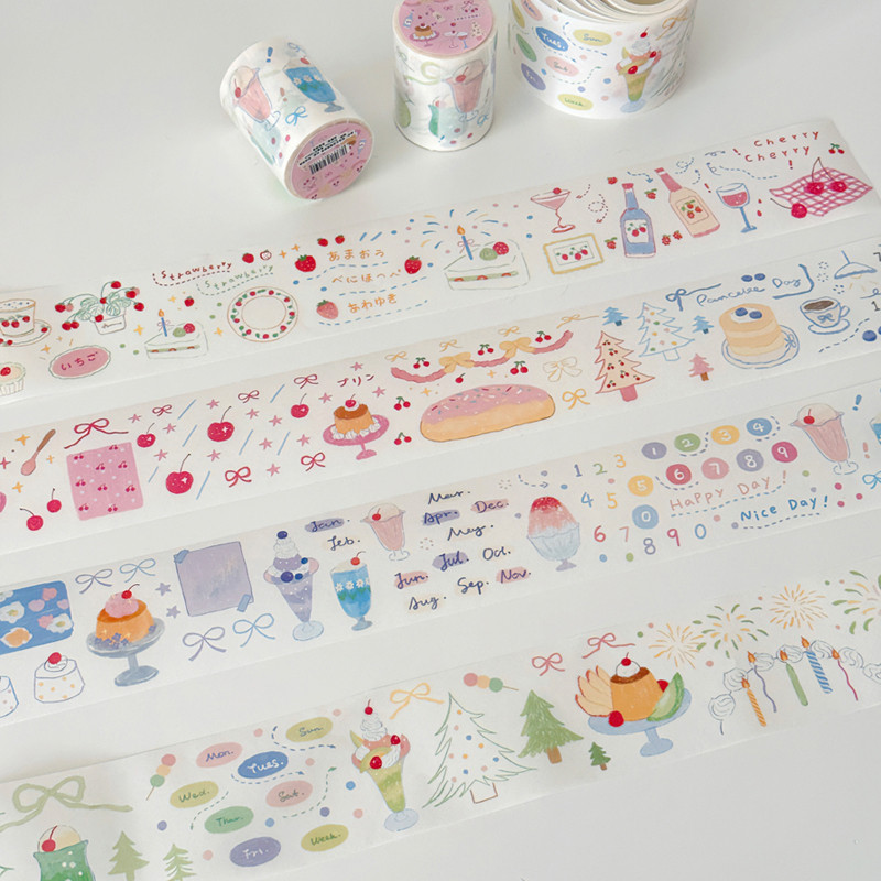 Sweet Life Guide Washi PET Handbook Tape Cute Girl All-Match Collage Dessert ผัก Xuan Xuan