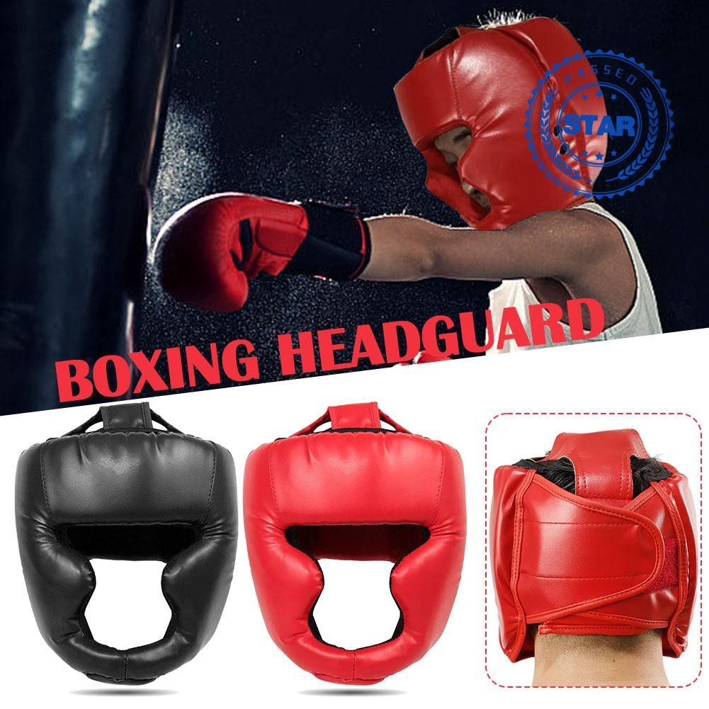 Ull-หุ้ม Pu Boxing Helmet Kids Adults Muay Thai Sparring Equipment Training Taekwondo Boxing W3b3