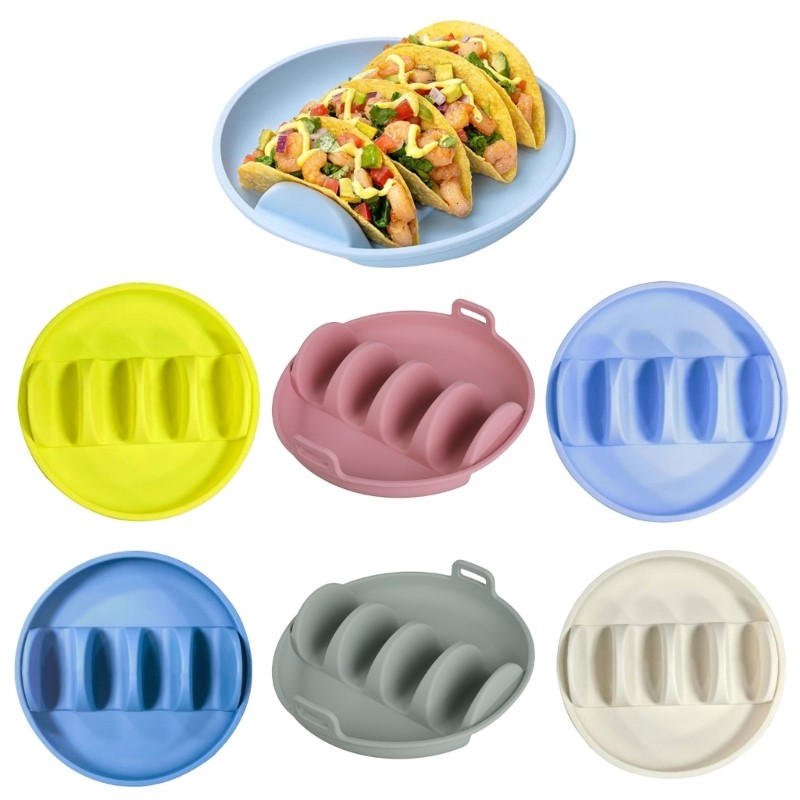 TREA Tacos ถาดเสิร์ฟพร้อมแผ่นกั้นบรรจุขาตั้ง Tacos ทนความร้อนเหมาะสําหรับกิจกรรมรับประทานอาหารแบบสบา