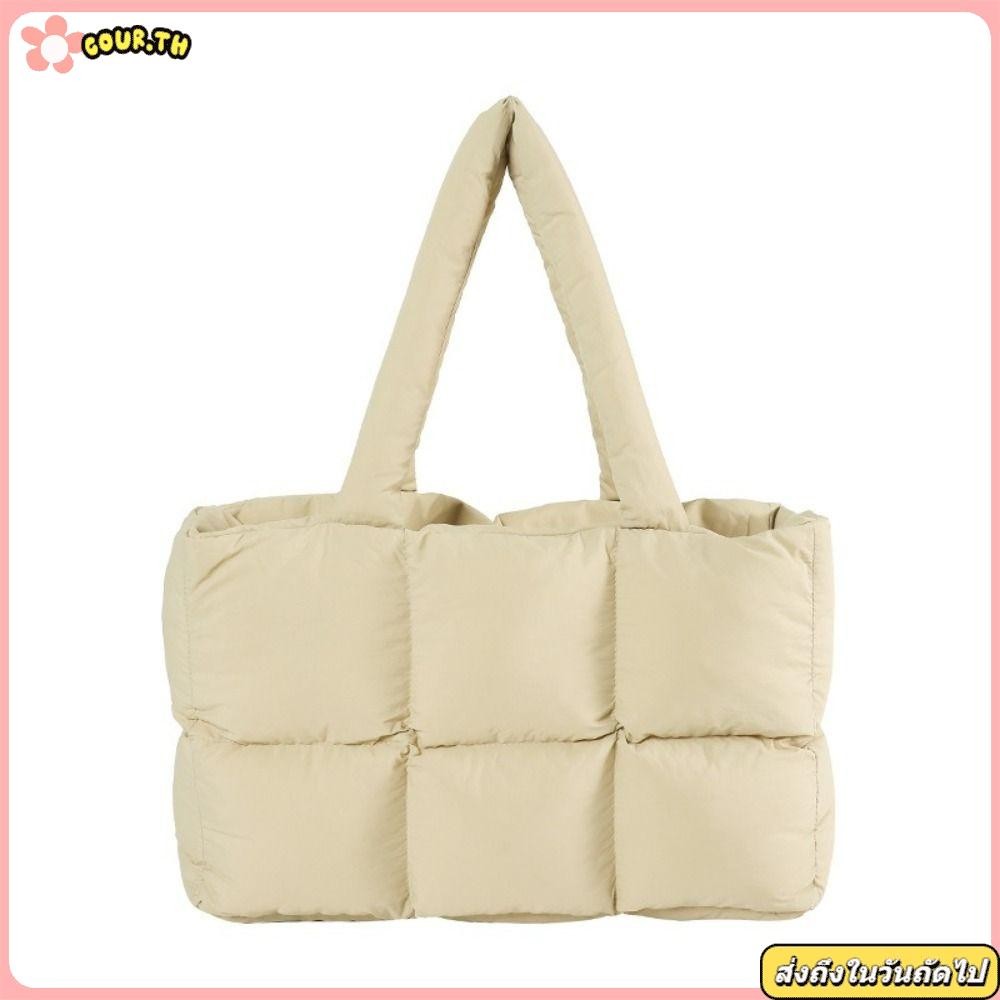 【จัดส่งในพื้นที่】กระเป๋าก้อนเมฆ กระเป๋าผ้านุ่มนิม แฟชั่น กระเป๋าสะพาย สีโทนมินิมอล