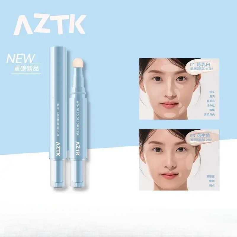 AZTK คอนซีลเลอร์ปากกา Fit คอนซีลเลอร์ Brighten Tear Troughs ปกปิดจุดและความหมองคล้ํา Moisturize และ 