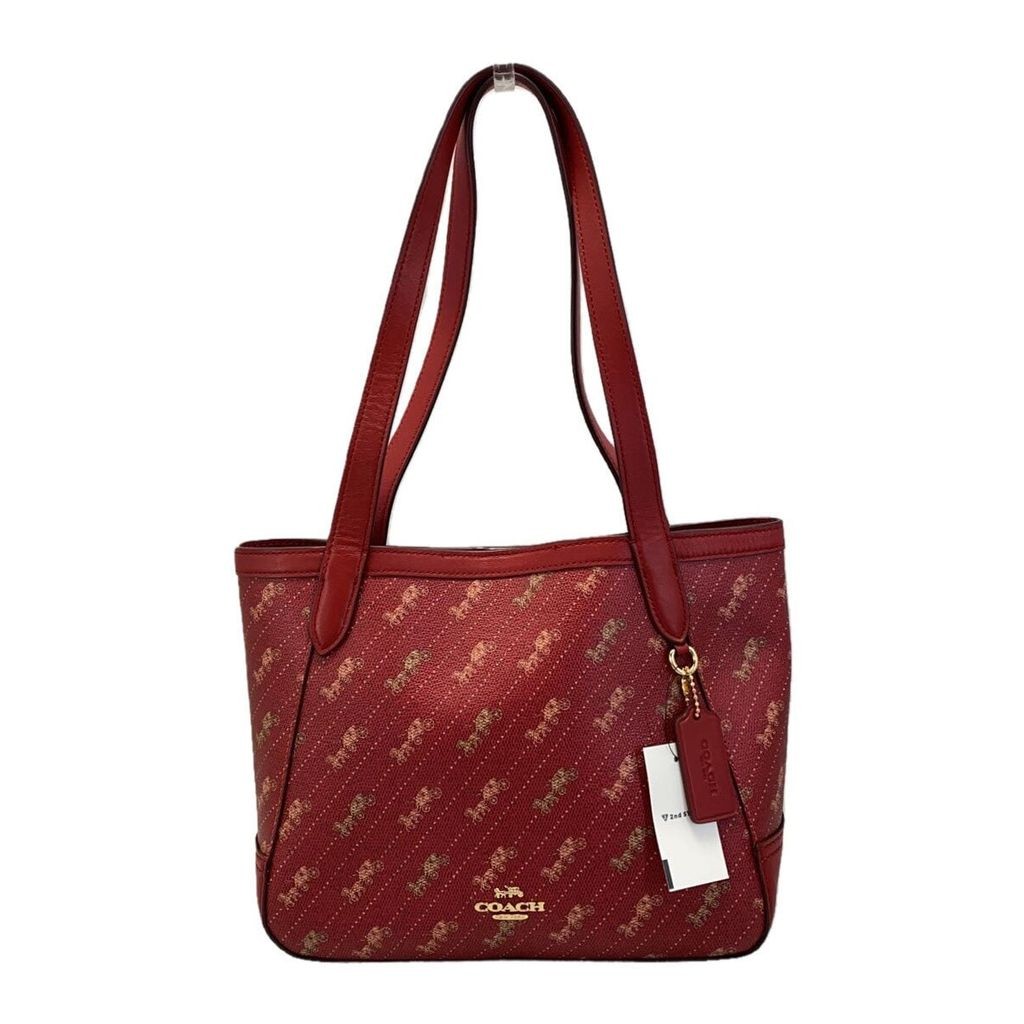 Coach Tote Leather Red Total ลาย C4060 ส่งตรงจากญี่ปุ่น มือสอง
