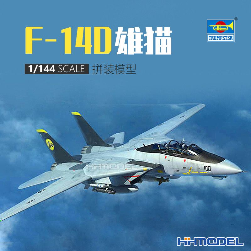 Henghui Model Trumpeter 03919 1/144 F-14D "Tomcat" Fighter Assembled Airplane Model