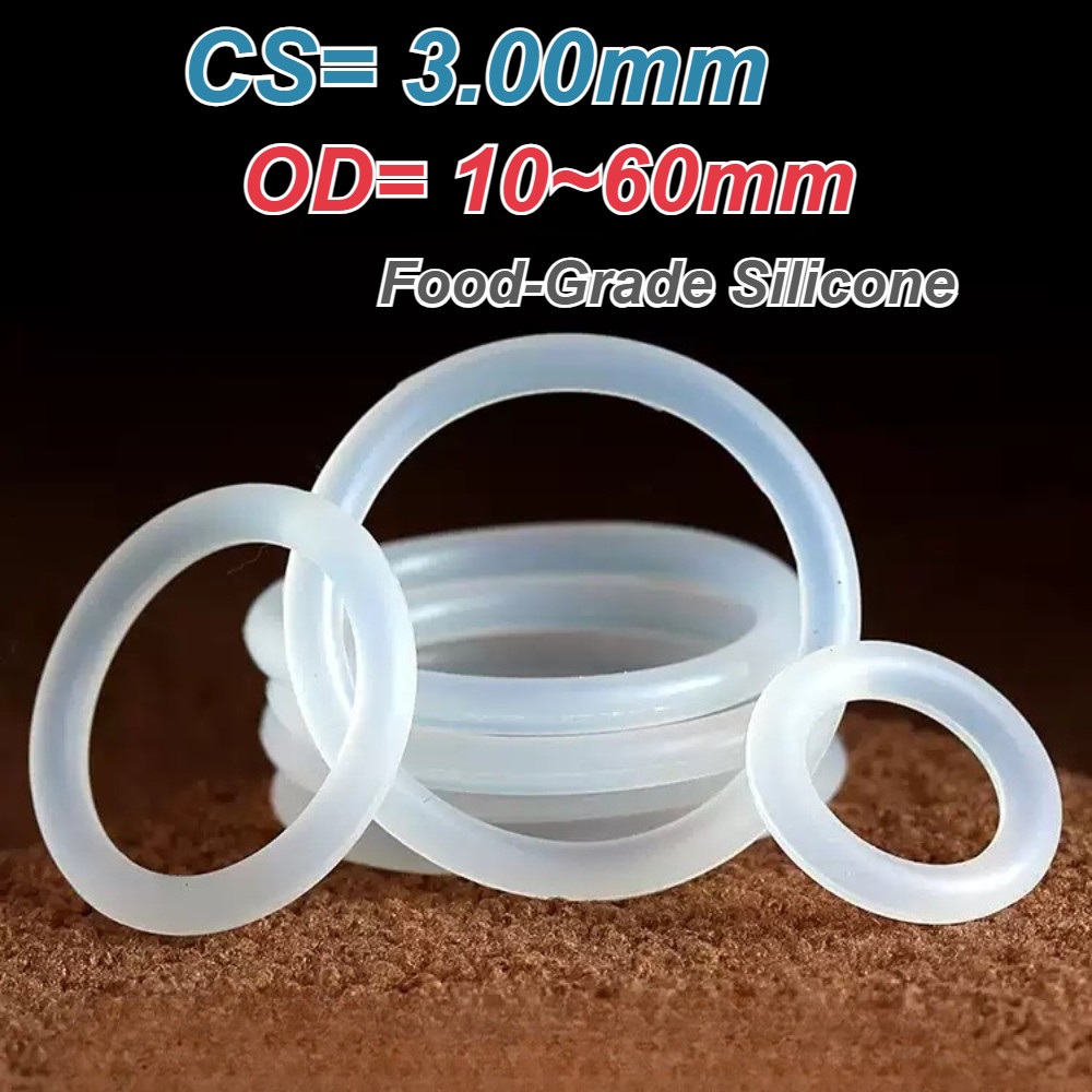 [XM] แหวนซิลิโคนสีขาว CS3.0 มม.* OD10 ~ 60 มม.แหวนยางซีลซิลิโคนเกรดอาหาร VMQ O-Ring