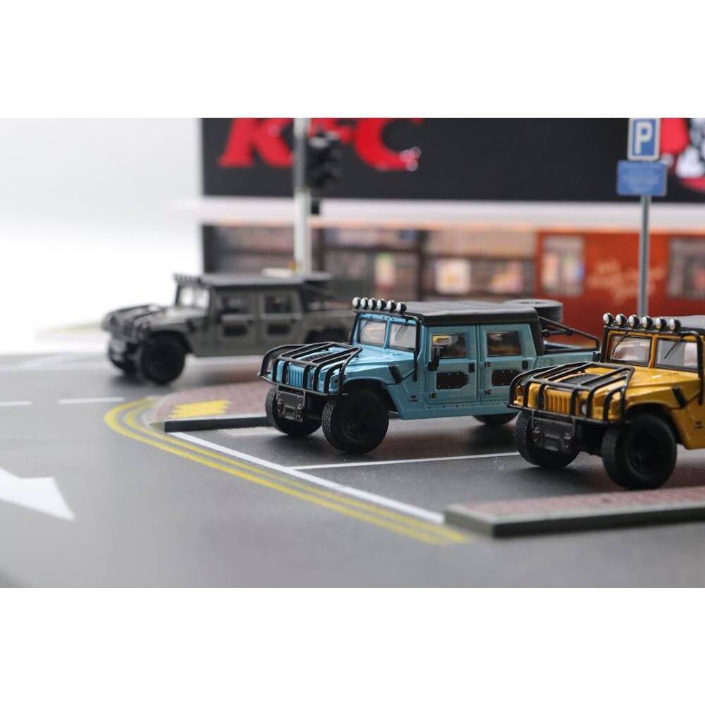 Master 1: 64 Hummer Hummer H1 จําลองรถกระบะโมเดลรถของเล่นโลหะโมเดลรถแบบคงที่