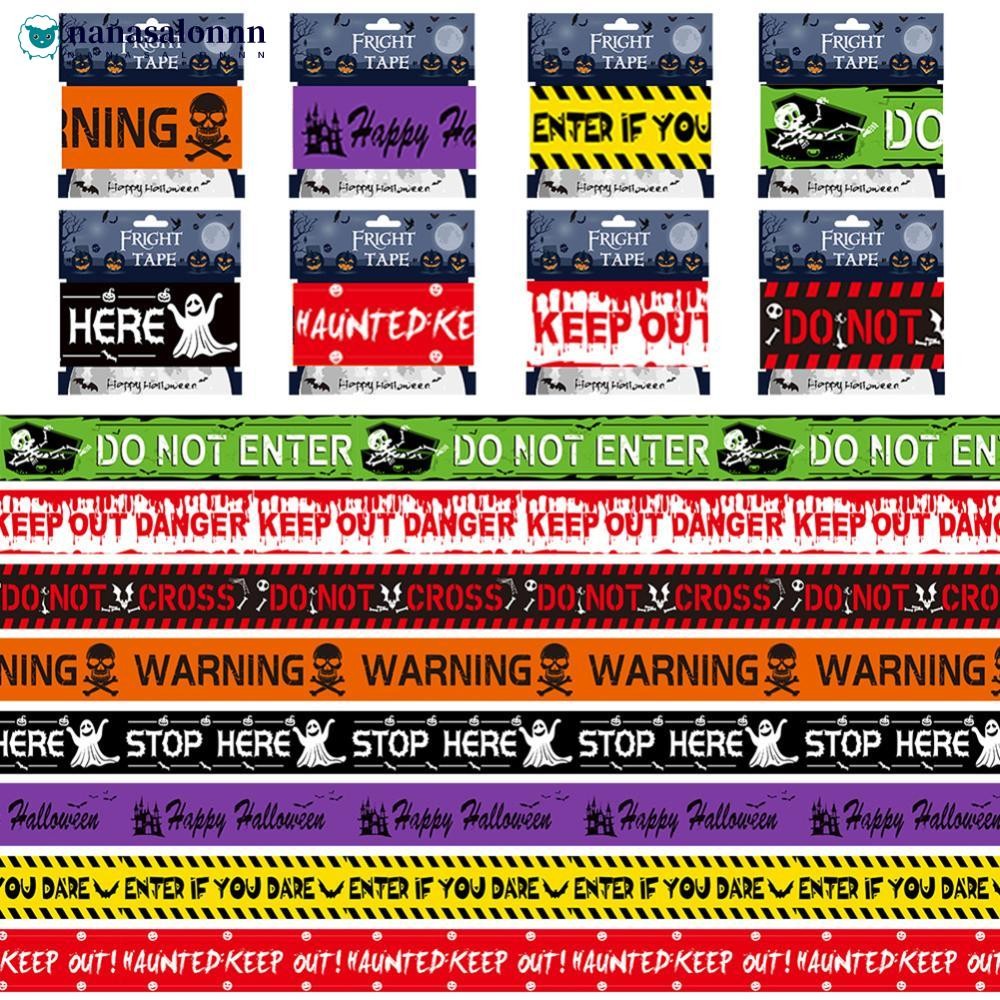 NANASALONNN เทปเตือนฮาโลวีน Caunchion Barrier เทศกาลคําเตือน Streamer Spooky Party Haunted House กลา