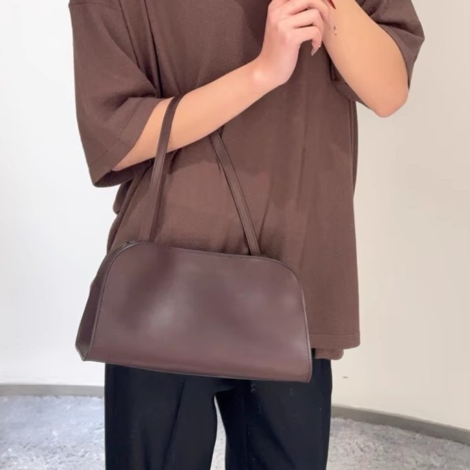 กระเป๋าถือหนังวัวนุ่มสำหรับผู้หญิง สะพายได้ทั้งบนไหล่และใต้วงแขน