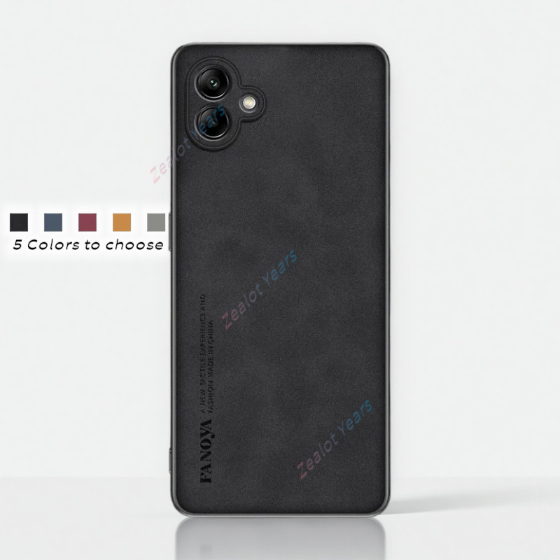 SAMSUNG Matte LambskinหนังสําหรับSamsung Galaxy A07 A06 A05 A04 A08 A09 4G 5Gกล้องปกป้องกันกระแทกปกห
