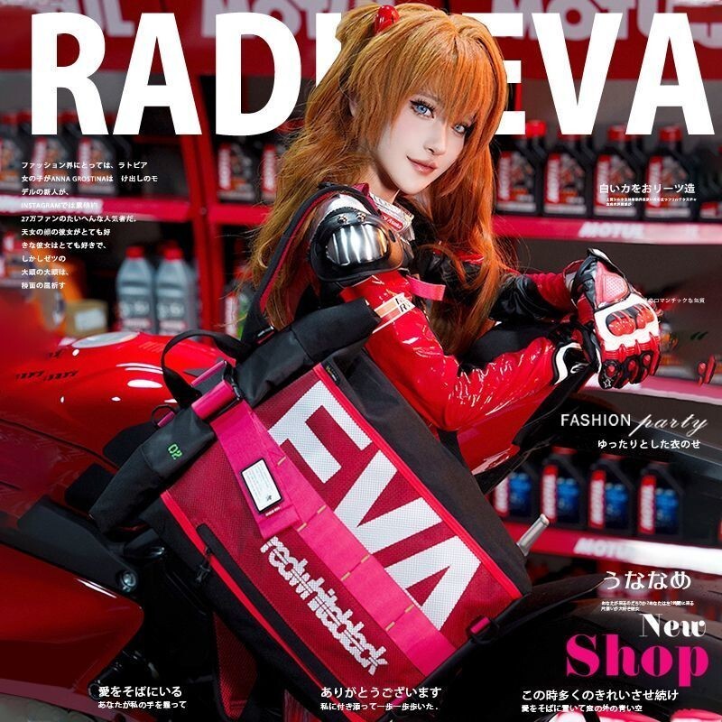 HOT DEALRADIO EVA Neon Genesis Evangelion Collaboration Anime Peripheral Backpack for Men Trendy Two