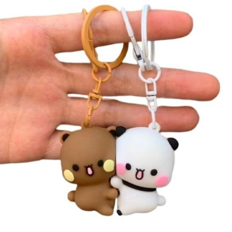 การ์ตูน Panda Bubu Dudu พวงกุญแจแม่เหล็กน่ารักกระเป๋าเป้สะพายหลังจี้ตัวเลขของเล่นคู่อุปกรณ์เสริม Ideal Fantasy Themed ของขวัญ