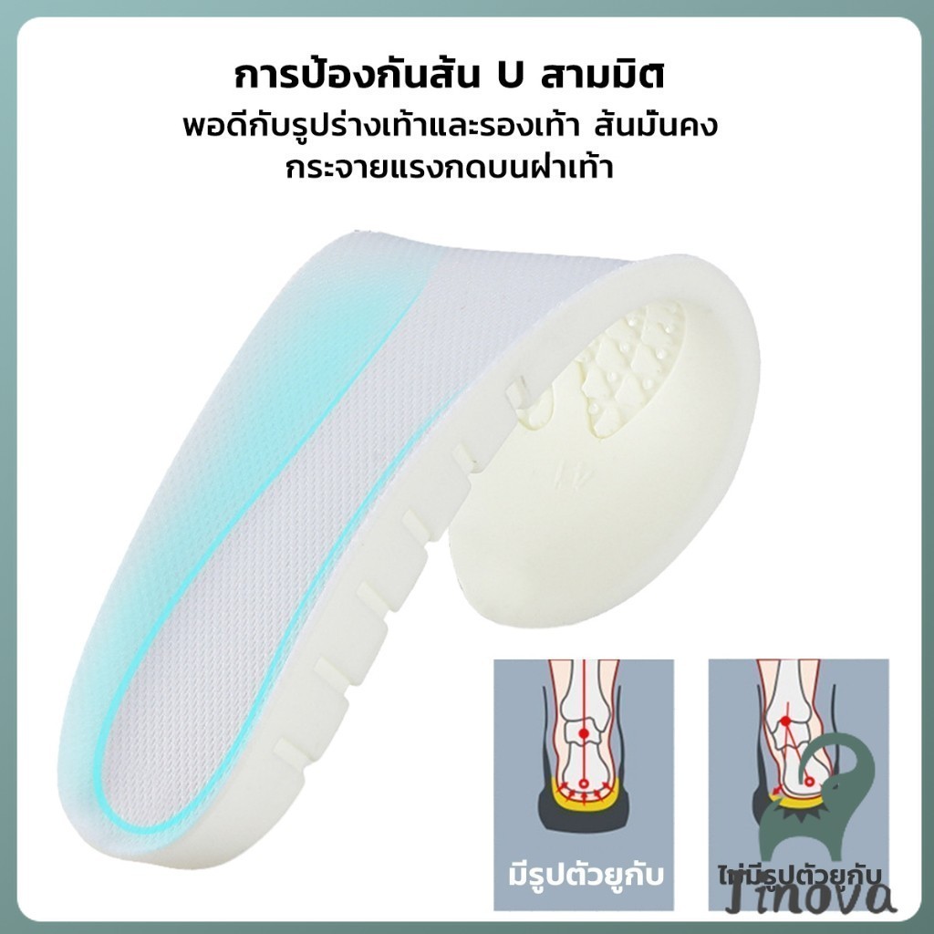 Jnv แผ่นรองพื้นรองเท้า แผ่นรองเท้าเพื่อสุขภาพ ซัพพอร์ตดีเยี่ยม นุ่ม shoes insole - รูปที่ 4