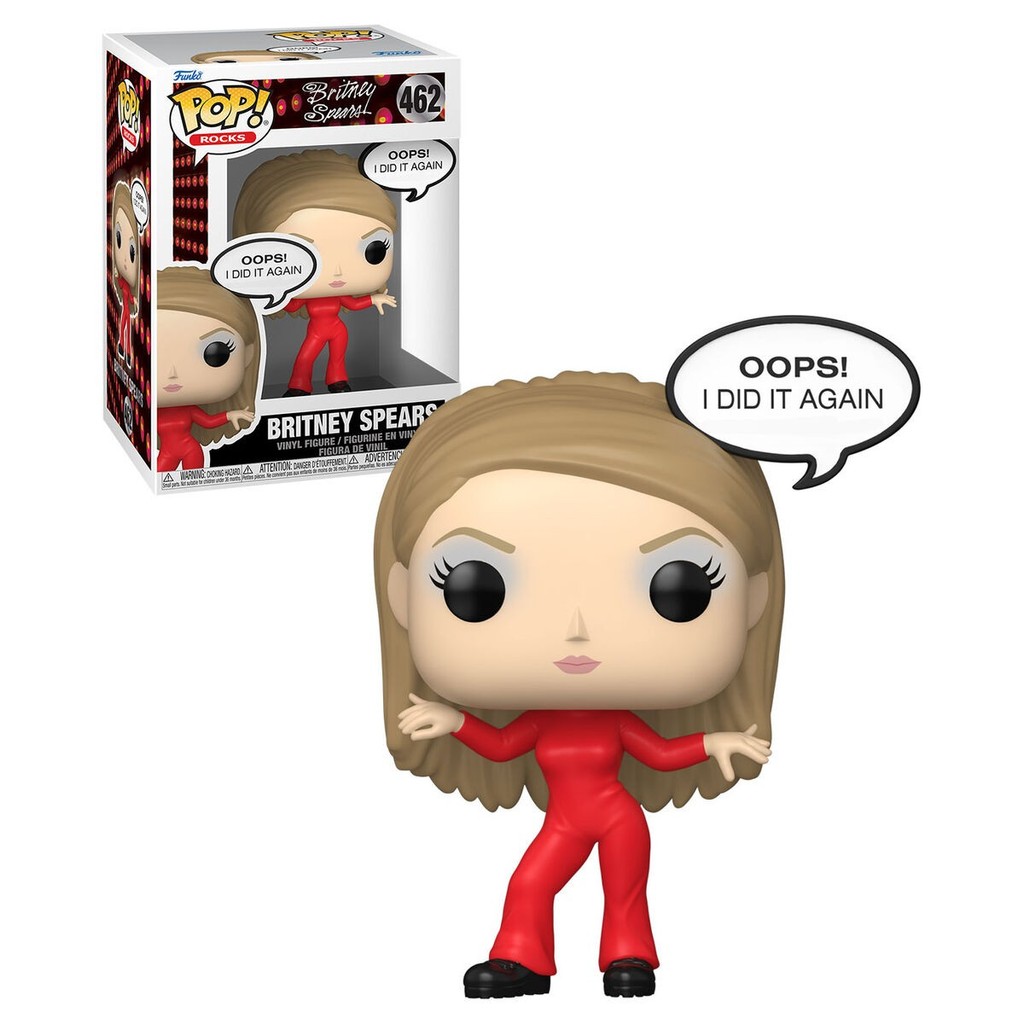 FUNKO ฟังโก้ป๊อป! ร็อคส์ #462 Britney Spears (Oops, I Did it Again) ของเล่นฟิกเกอร์ไวนิลสะสม