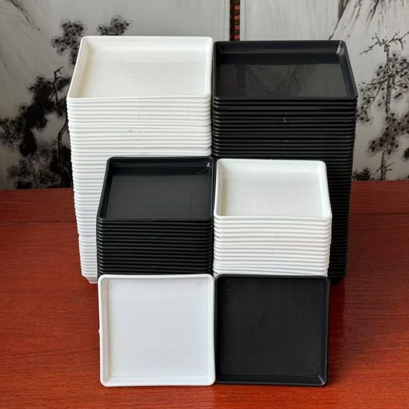 Breathable Anti-Rotten Root พืชจานรองกระถางดอกไม้ถาดดอกไม้พลาสติกหนาแชสซี Pad ถาดน้ํากระถางดอกไม้ด้า