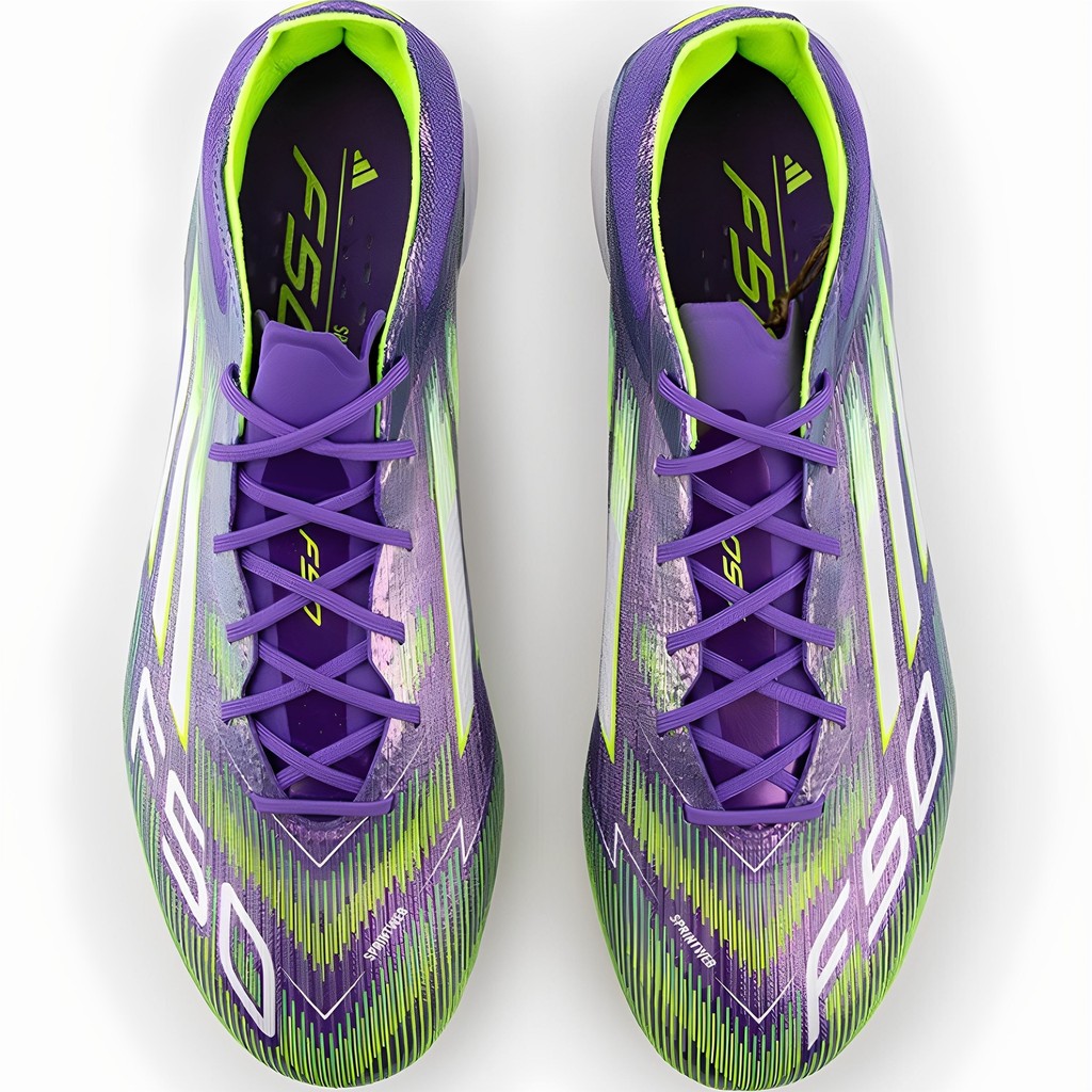 F50 Top Matching FG Ultra-Light Professional Real Grass Low-Top Long Spike ผู้ชายผู้หญิงรองเท้าฟุตบอ