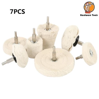 7 ชิ้นล้อขัดผ้าฝ้ายแผ่นขัดทนต่อการสึกหรอ Buffing ล้อ 6 มิลลิเมตร Shank Rotary เครื่องมืออุปกรณ์เสริม SHOPQJC3736