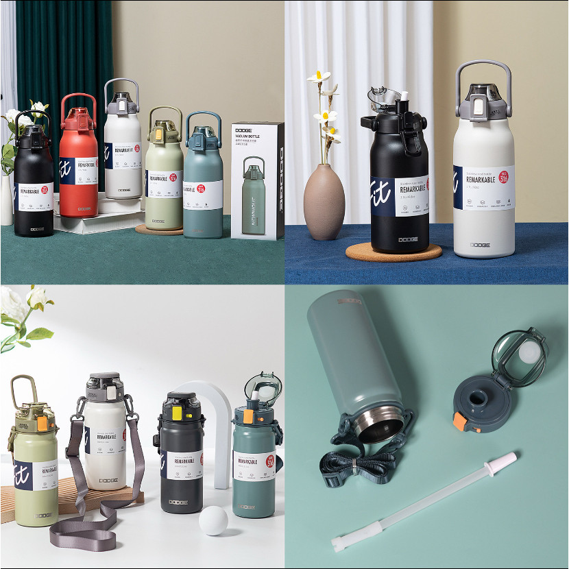 DODGE ขวดดื่มสแตนเลสคุณภาพสูงระดับพรีเมียม 600ML 800ML 1.3L 1.7L