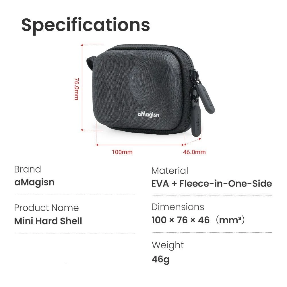 HOLIZZY กล้อง Mini Body Bag, ป้องกันกันกระแทก, แบบพกพาน้ําหนักเบา Organizer สําหรับ Insta360 GO Ultra อุปกรณ์เสริมสําหรับกล้อง thumbnail 3