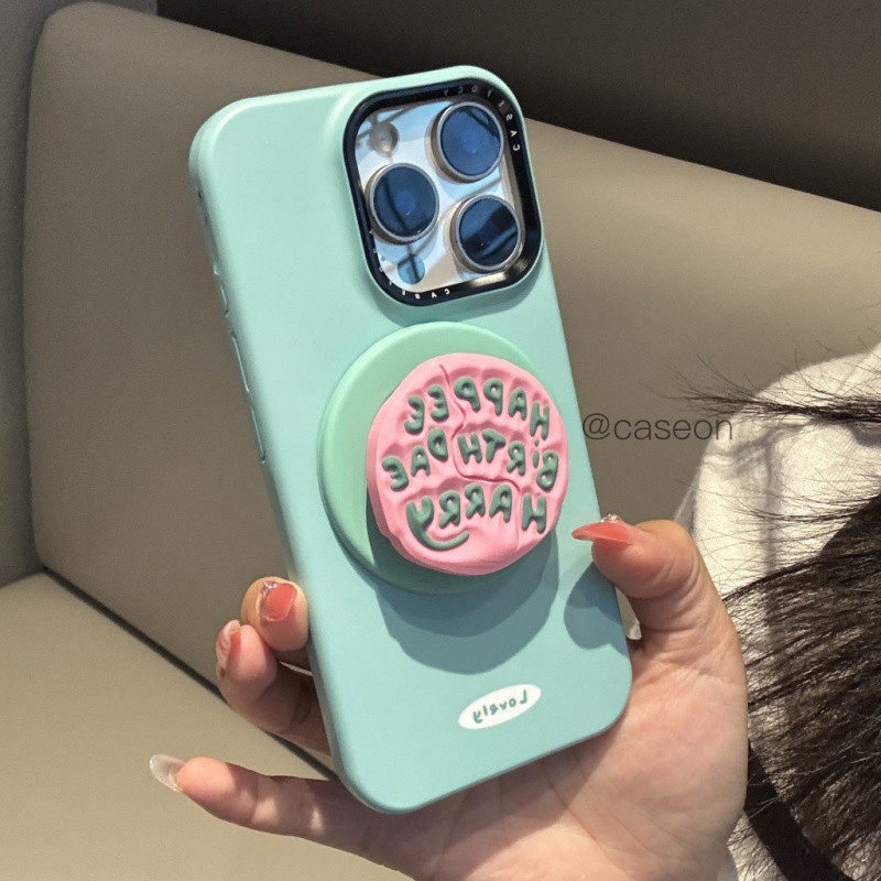 คุกกี้ขาตั้งแม่เหล็กการ์ตูนแฟชั่นน่ารักเคสโทรศัพท์สําหรับIPhone 15 14 13 16 Pro Max 14pro 16pro 15pro 16promaxฝาครอบป้องกันHard Glitter Simple Clear