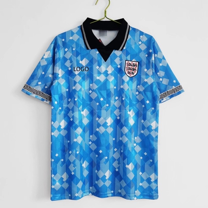 Retro Edition 1990 England 3rd Football Jersey เสื้อยืดแขนสั้นผู้ชาย