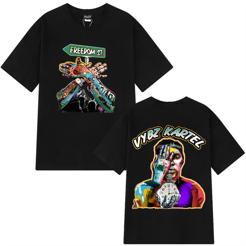 เสื้อยืดลายกราฟิก Rapper Vybz Kartel ปี 2025 ใหม่