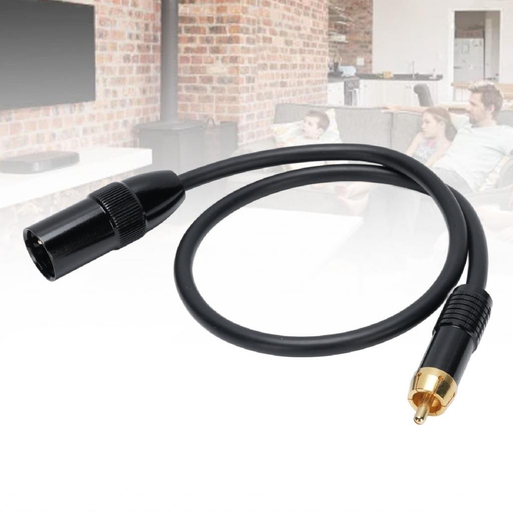 Titishop-ph XLR Male to AV Plug Cable Copper Core Gold Plated 3 Pin Phono and Play 0.5m