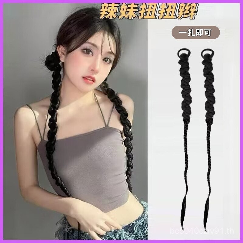 วิกผม Braids Twisted ยาว Braids สาวร้อนมวย Braids Tie สไตล์ Twisted Braids Influencer ปลอม Braids สก