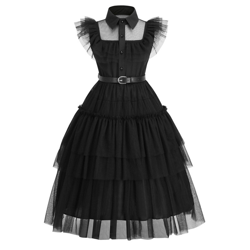 9.16 Adamsday Family cos เสื้อผ้า Wednesday Series Wednesday American Drama พิมพ์ชุดกระโปรง