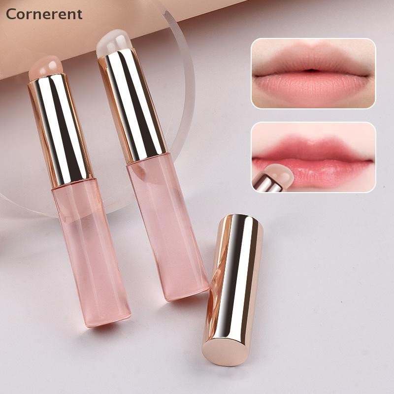 Null ซิลิโคนแปรงลิปมุมคอนซีลเลอร์แปรงแต่งหน้าเครื่องมือแบบพกพารอบหัวเช่นปลายนิ้ว Q นุ่มลิปสติกแปรงคอ