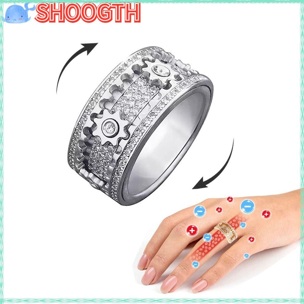 SHOOGTH Geometric Mechanical Ornament Diamond Band Ring