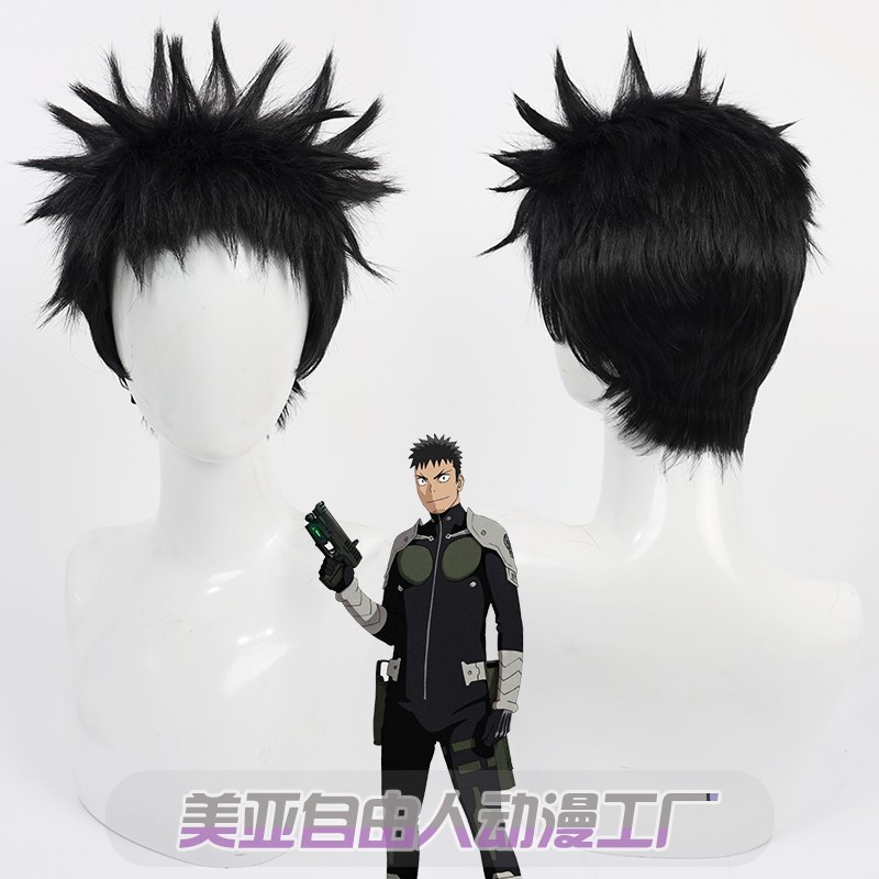 Kaiju No 8 อะนิเมะอุปกรณ์ต่อพ่วง Kafka Hibino Cos วิกผมสีดําสั้นนิ้ว Hairy Top