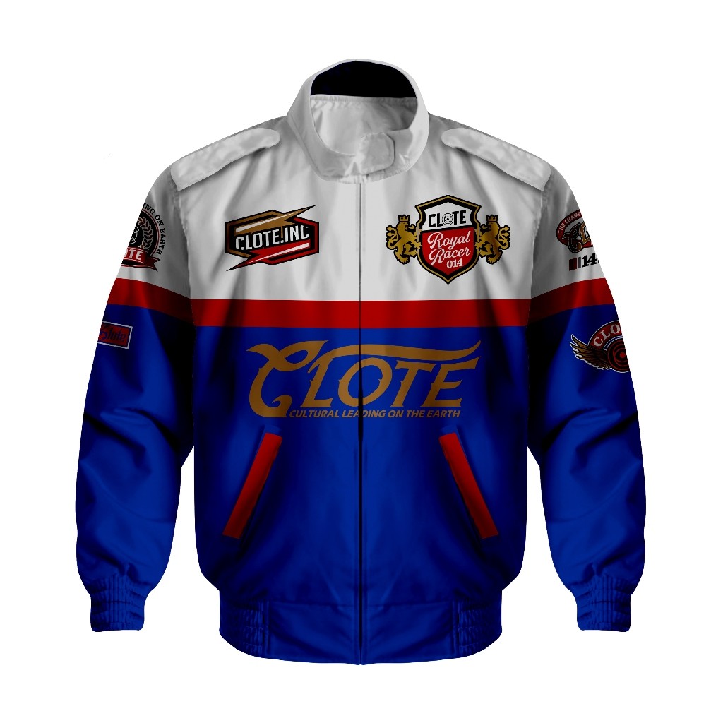 Royal Racer Blue Nascar Jacket - สีขาว