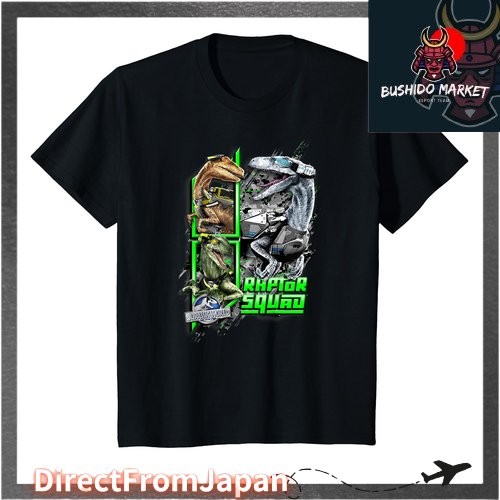 เสื้อยืดลายพราง Raptor Squad สีเทาอาร์กติกสำหรับเด็ก จาก Jurassic World 【DirectFromJapan】