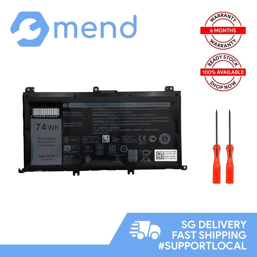 เดลล์ พิรอน 157000 157557 7566 71JF4 157559 157566 157567 357F9 P65F P65F001 แบตเตอรี่แล็ปท็อปHT99 6