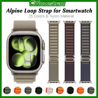ไนล่อนอัลไพน์กลับวงกีฬาสายคล้องคอ for iWatch Apple Watch Ultra/SE 3 2 Series 11 10 9 8 7 6 5 4 49 46 45 44 42 41 40มม.