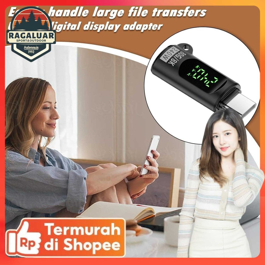 JOYO OTG Adapter Converter Type C Female to Male Digital Display 240W - F62C