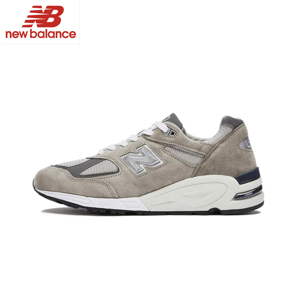 （ของแท้ 100%）New Balance NB 990 V2 M990GY2 รองเท้าผ้าใบสำหรับผู้ชาย และผู้หญิง