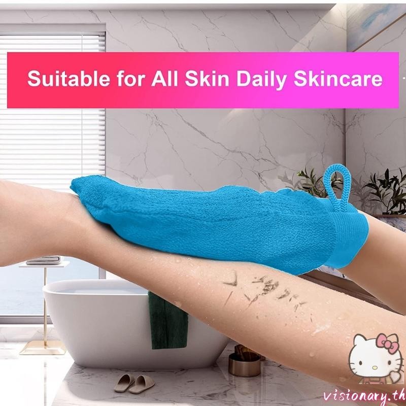 Vision Exfoliating Glove Mitt Exfoliating Body Scrubber สําหรับถุงมือขัดผิวอาบน้ํา