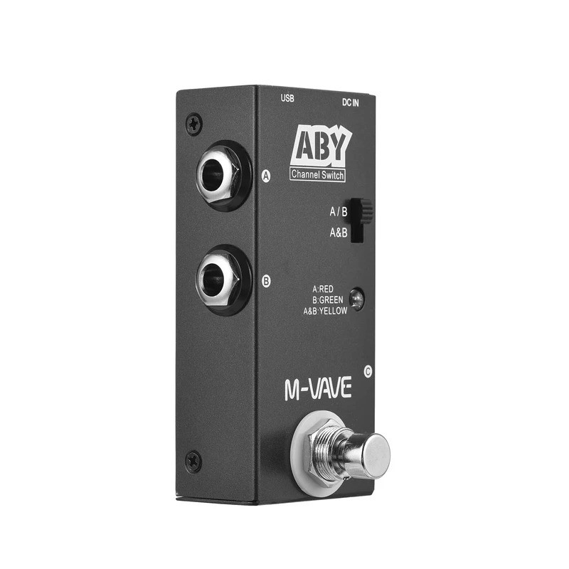 M-VAVE ABY Line Selector AB Switch Mini Guitar Effect Pedal True Bypass Guitar Bass Pedal AB Box - A