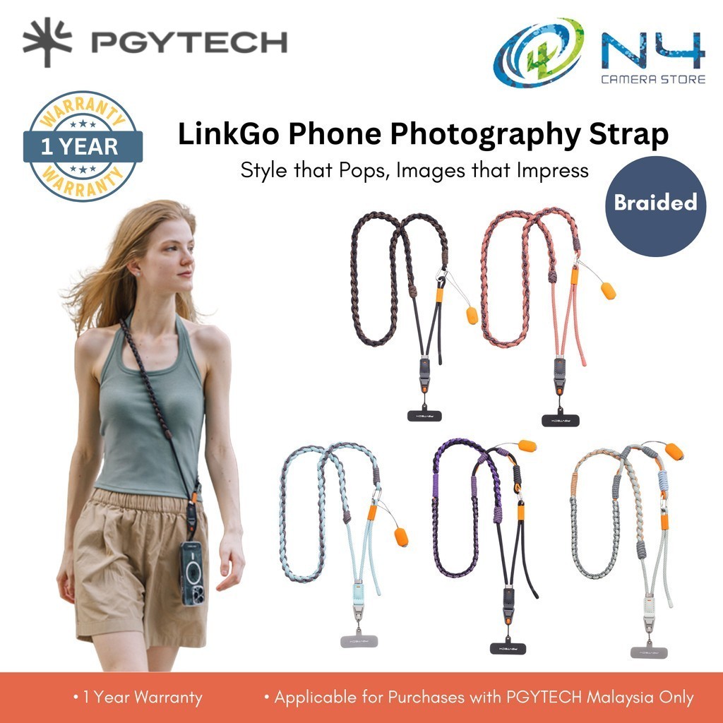 PGYTECH LinkGo โทรศัพท์การถ่ายภาพสายรัดถัก --- เชือกเส้นเล็กโทรศัพท์ กระเป๋าสะพายข้าง พร้อมผ้าเลนส์ 
