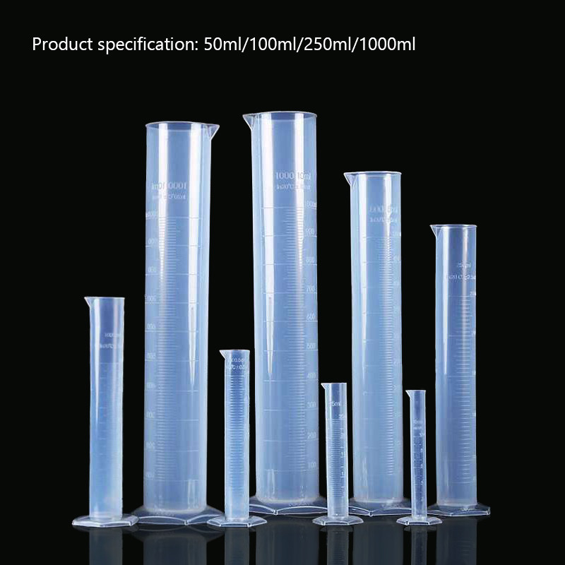 1pcs 50ml/100ml/250ml/1000ml Transparent Measuring Plastic Graduated Cylinder Lab Measuring Cup Labo