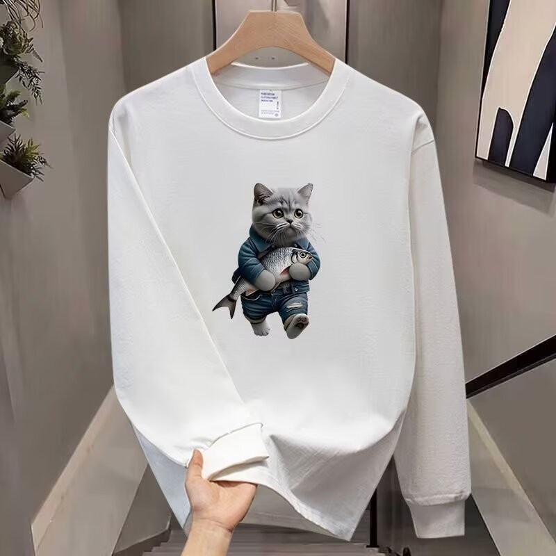 2025 NEW 2025 Autumn Crewneck Sweatshirt Men Heavy Pullover Top Youth Chinese Style Loose Casual Hoo