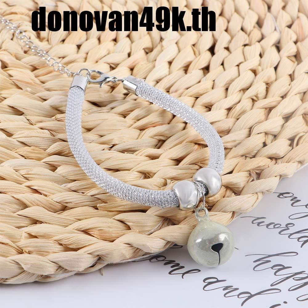 DODONVAN49K สร้อยคอแมวขนาดเล็กสําหรับลูกสุนัขลูกแมวพร้อมโซ่เสริมกระดิ่งอุปกรณ์สัตว์เลี้ยงแบบปรับได้